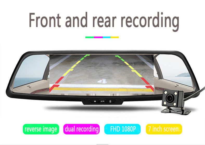 FHD 1080P Quad Core Chipset Vehicle Dash Cam 7inch Touch Screen