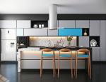 Buy cheap 3M Modern Corner Stone Grey Kitchen Cabinets With Island Sintered Stone from wholesalers