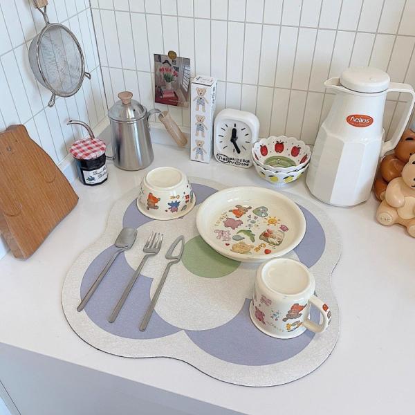 Buy cheap Non Slip Drain Pad Dish Placemat Custom Pink Table Decoration Placemat for Kitchen from wholesalers