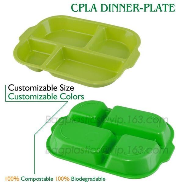 Buy cheap biodegradable plastic melamine fast food 5 compartment divided lunch, hospital food plate, custom disposable food storag from wholesalers