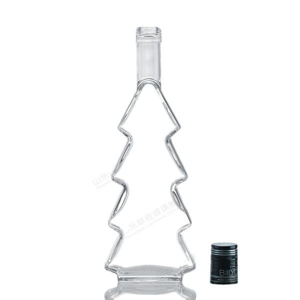 Buy cheap 350ml 500ml 750ml 1000ml Clear Glass Bottles With Cork for Christmas Trees Shape from wholesalers