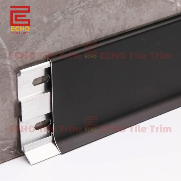 Buy cheap Modern Aluminum Wall Baseboard Trim Skirting Board Profiles Black 40-120mm Width from wholesalers