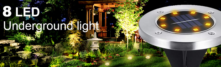 Popular IP65 8 LED Solar garden Lawn Light , Underground outdoor Light for Yard