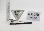 Christmas Gift Stainless Steel Coffee Dripper With Cup Stand 125g Weight