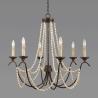 Buy cheap French iron chandelier with Wooden Bead Chains for Dining room Restaurant (WH-CI-08) from wholesalers