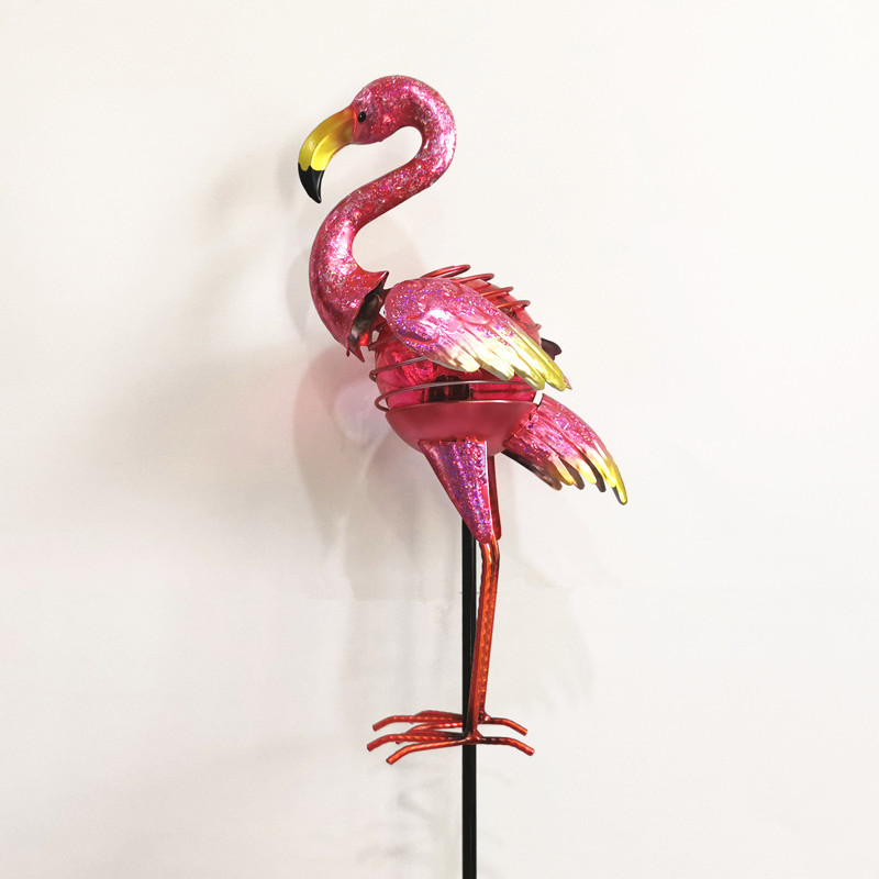 Solar Powered Garden Decoration for Outdoor Peacock Flamingo Various Birds Customized