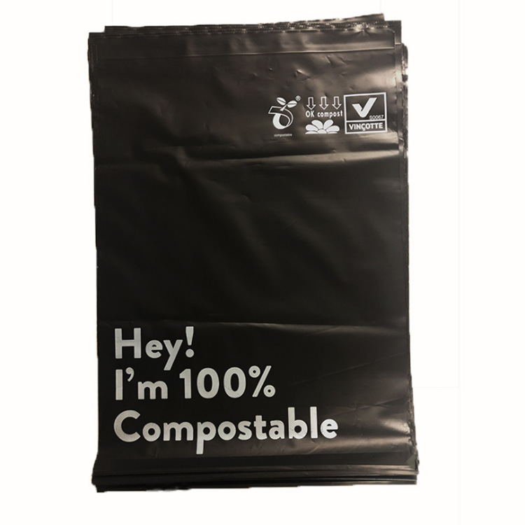 Biodegradable Mailing Bag Compost Courier Bag PLA+PBAT Vegetable Starch Postal Packaging Bag Clothing Express Bag Logo