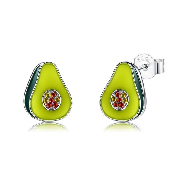 Buy cheap 1.1x0.9cm 2.29g Sterling Silver Jewelry Earrings Unisex Avocado Earrings Studs from wholesalers