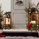 Wooden Candle Holder Farmhouse Home Candle Lantern Decor Outdoor Wood Shelf