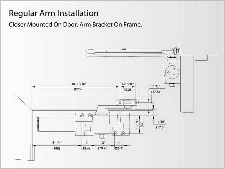 Overhead Installed Exterior Door Closer，Extra Heavy Duty Door Closer For Iron Doors