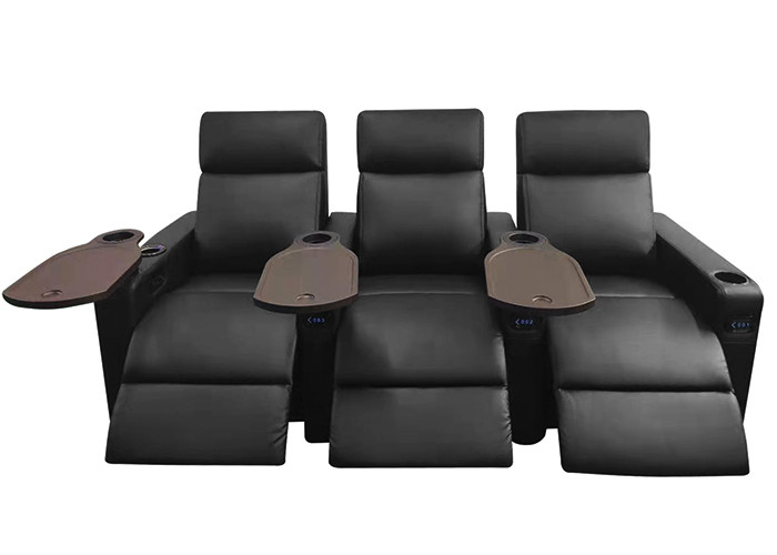 Love Seat Movie Electric Recliner Chairs With Blue LED Cupholder Light