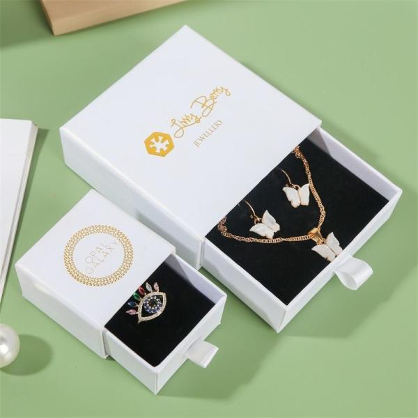 Buy cheap Luxury Foil Stamping Rigid Drawer Boxes Packaging Gift Jewellery Box Custom Logo from wholesalers