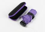 Super Flat Compact Travel Umbrella Pocket Size Purple With Custom Logo Print