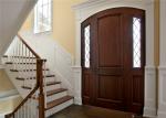 Double Main Oak Solid Wood Doors Red Color Painting Surface For Villa Entry