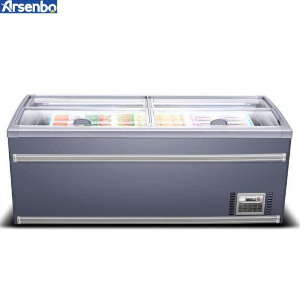 Buy cheap Soundless 500L Glass Top Island Freezer , Sliding Chest Freezer Supermarket from wholesalers