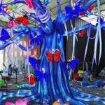 Customized Outdoor Decoration Christmas Lantern Tree Chinese Lantern Butterfly