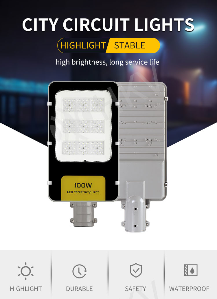 50W 100W 150W 200W IP65 Waterproof LED Street Lights SMD2835 Chips Outdoor