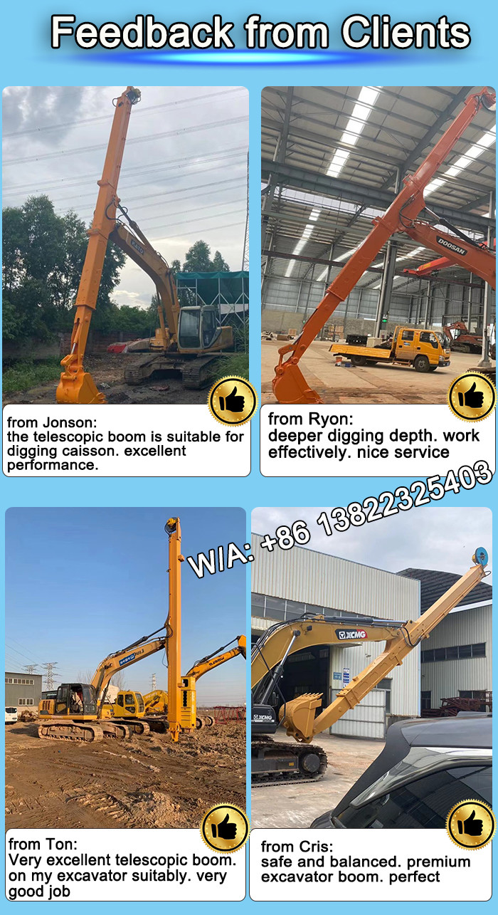 Construction Machine 16m 15m Telescopic Arm , Excavator Long Arm Two Section