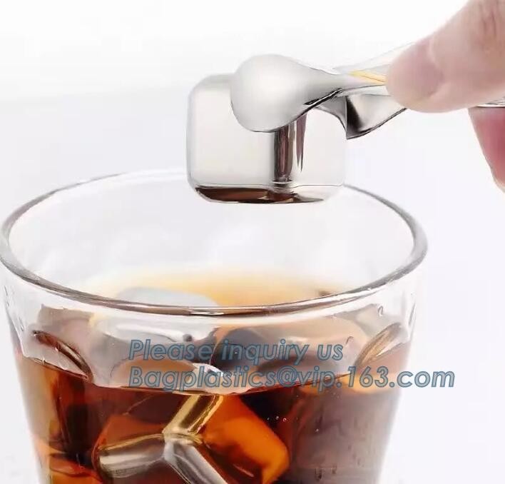 Customized stainless steel whiskey ice cube stone, Mini Stainless Steel Ice Cube Whisky Stone wholesale, bagease, pac
