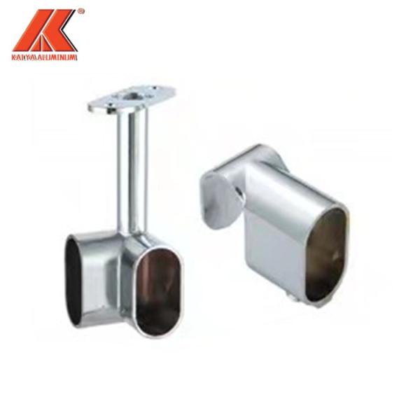 Buy cheap Furniture Die Casting Parts Oval Wardrobe Tube End Hanging Bracket from wholesalers