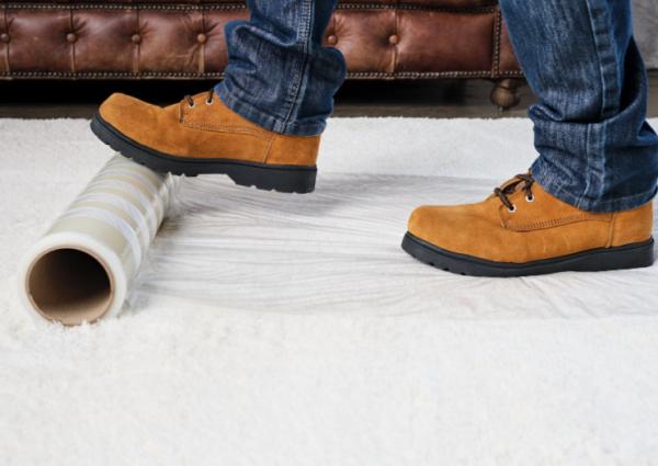 Buy cheap 2mil 36inch Clear Carpet Protection Film Temporary Carpet Protective Self Adhering Film from wholesalers