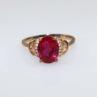Buy cheap Rose Gold Plated Jewelry 7x9mm Oval Pink Cubic Zircon Silver Ring(R243) from wholesalers