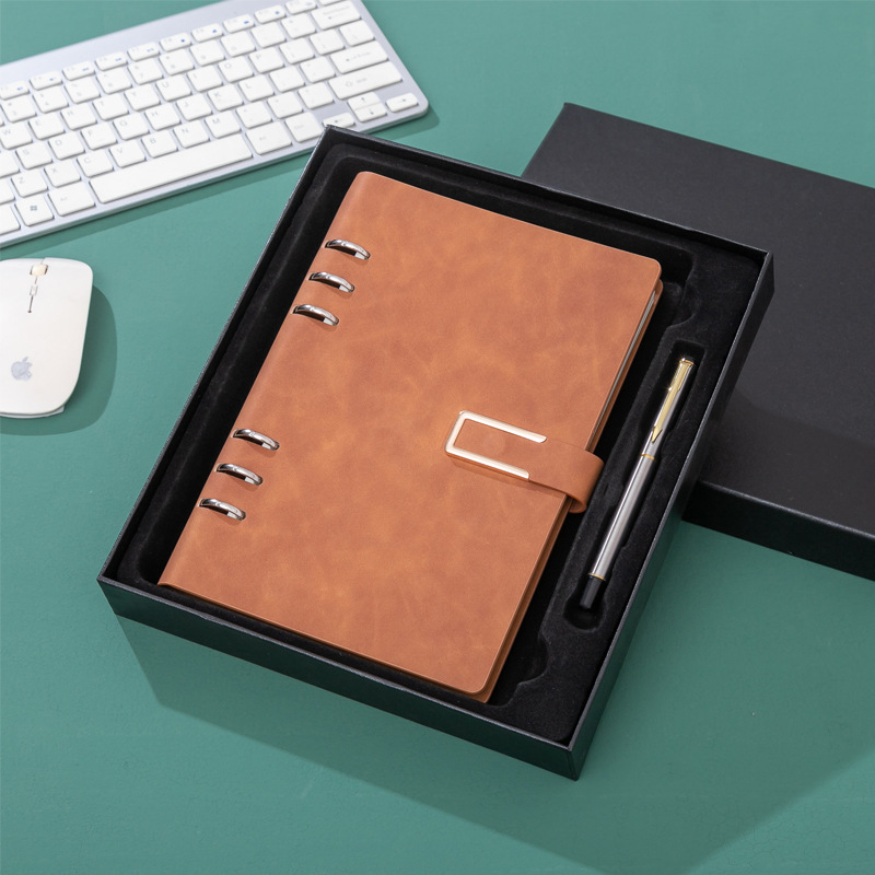 Personal Travel Diary Journal A5 Spiral Notebook with 6 Holes and Pu Leather Cover