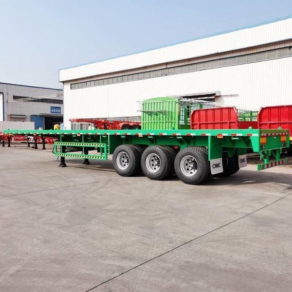 Buy cheap 60T Payload Q345B Tri Axle 40ft Flatbed Semi Trailer from wholesalers