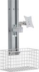 White medical monitor trolley arm with 4 inch universal casters