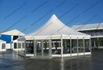 White PVC Pagoda Party Tent , Luxury Outdoor Canopy Tent White With Glass