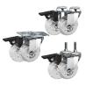 Buy cheap 2 Inch PU Casters For Furniture Bolt Hole Head Soft Clear Castors Single Lock from wholesalers