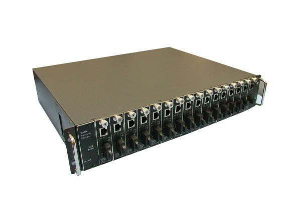 Buy cheap 16slots 2 U Rack Mount Fiber Optic Media Converter with automatic switch from wholesalers