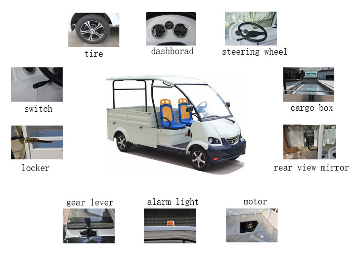 4kW 500kg Payload Electric Cargo Van With 2 Seats And Wind Shield Battery Powered
