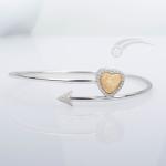 Muonionalusta Meteorite Bangle Heart Cupid'S Arrow Bracelet 58mm Diameter