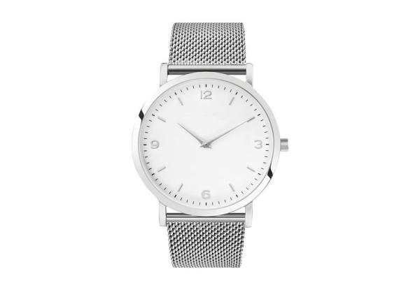 Buy cheap 30m Waterproof Quartz Stainless Steel Watch Mesh Band Silver Case White Dial from wholesalers