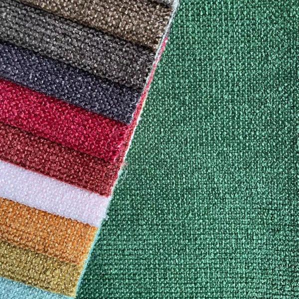 Chenille Linen Sofa Fabric Anti Pill Abrasion Resistant With Weave Style