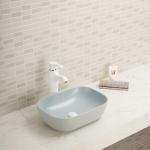 Modern Glossy White Porcelain Top Mount Bathroom Sink
