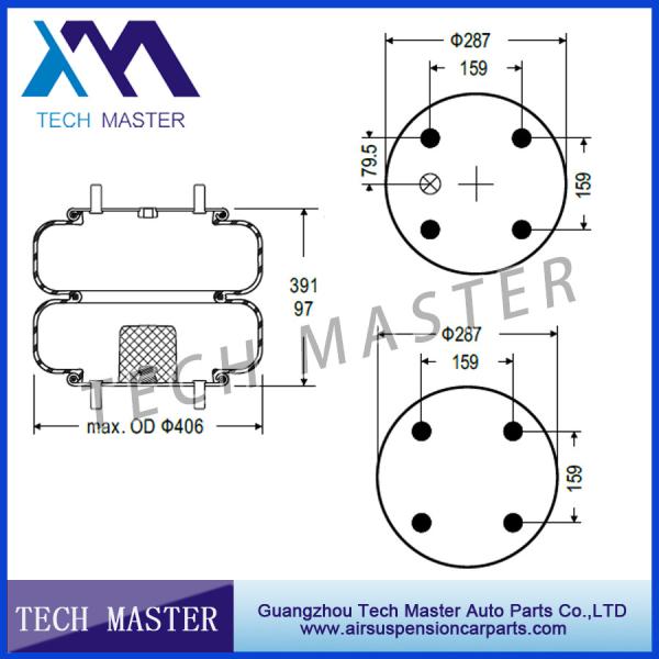 Convoluted Industrial Air Spring For Truck Air Spring Bellow Firestone W01-358