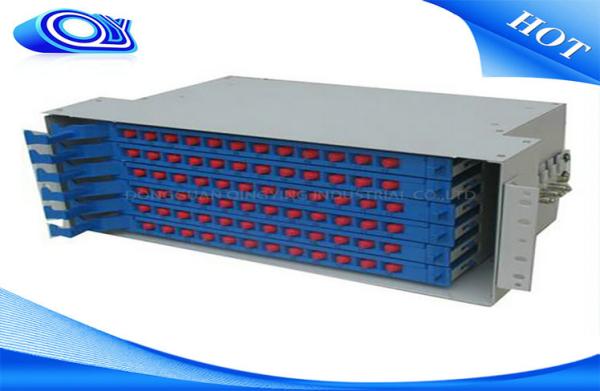 Light Gray 48 Port Fiber Optic Patch Panel , Fiber Optic Splice Tray For FTTX