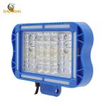 42 LED Red Blue White Yellow Flash Aluminum Blue Case Motorcycle Headlight