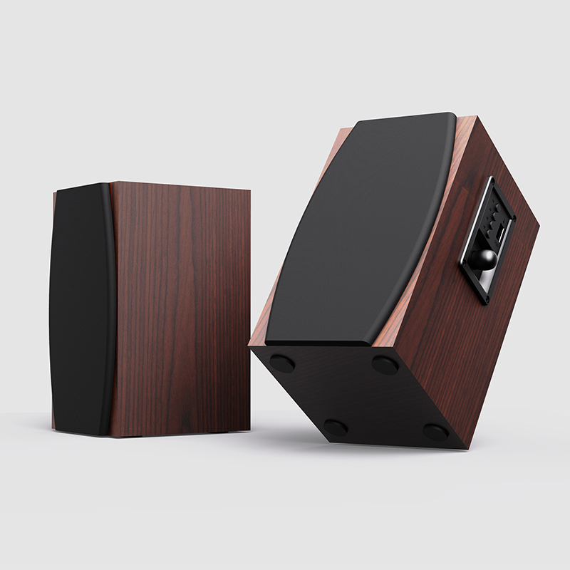 DC Power Source Wood Cabinet Bookshelf Speakers 2.0 HiFi Sound for Home Theater System
