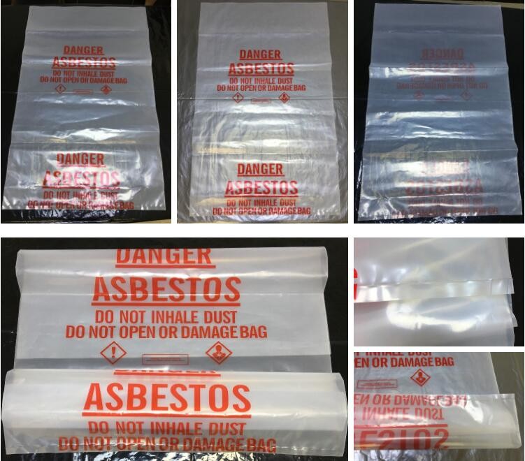 Yellow Asbestos Disposal Removal and Burial Bags, manufacturer supply Customize yellow color plastic Bag for packing asb