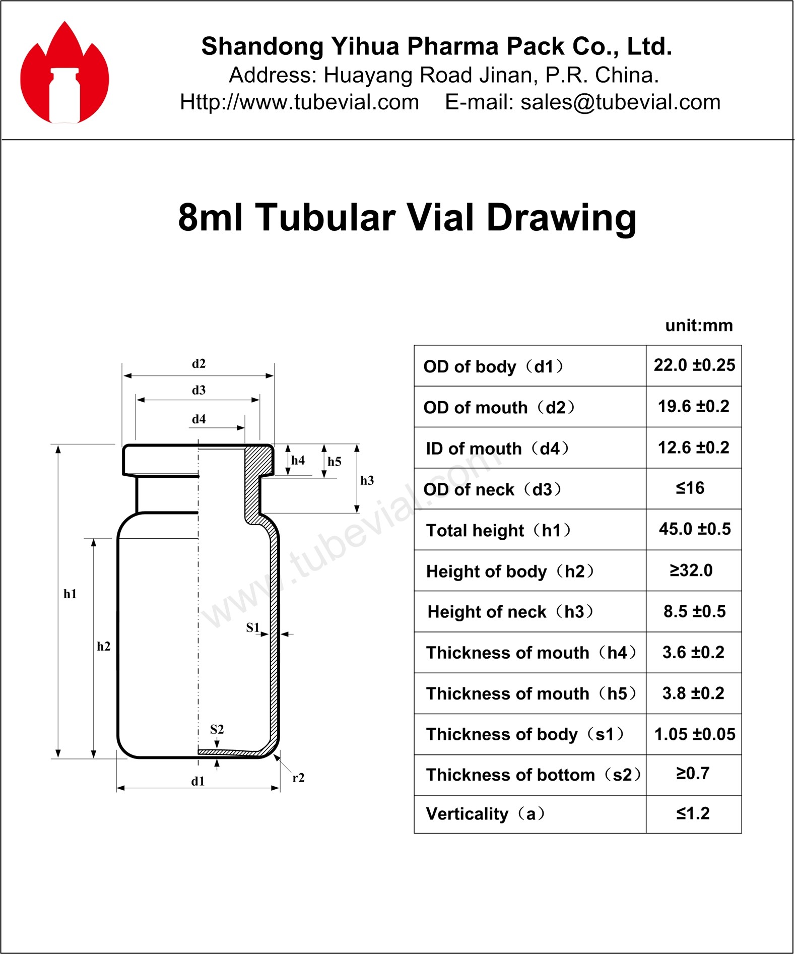 8ml Clear And Brown Medicine Mini Glass Vial Container
