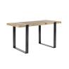 Buy cheap Natural Waterproof Pine Wood Dining Room Tables Matt Light Iron Legs Original Color from wholesalers