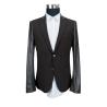Buy cheap Leather Sleeves Mens Tailored Casual Blazer Jacket , Mens Black Blazer Jacket from wholesalers