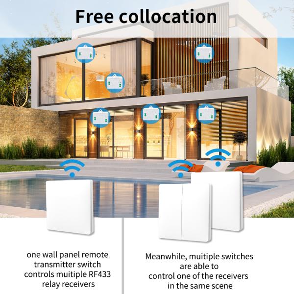 SIXWGH Wireless Wall Switch RF433MHZ RF Wireless Switch