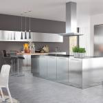 Simple Modern Stainless Steel Kitchen Cabinet Islands Style 2D 3D Drawing