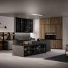 Buy cheap Luxury Home Furniture Modular Walnut Wood Veneer Matt Black Color Glass Door Kitchen Cabinets Modern Design from wholesalers