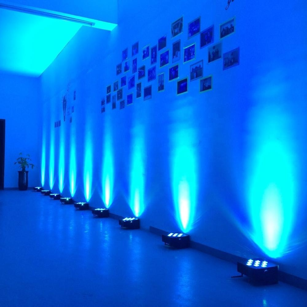9pcs 18w RGBWAUV Flat LED Par Lights 6in1 Battery Powered Wireless DMX Uplights For Wedding