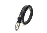 15mm Skinny Leather Belt For Women Decorated With Round Bomb Studded , Metal Pin